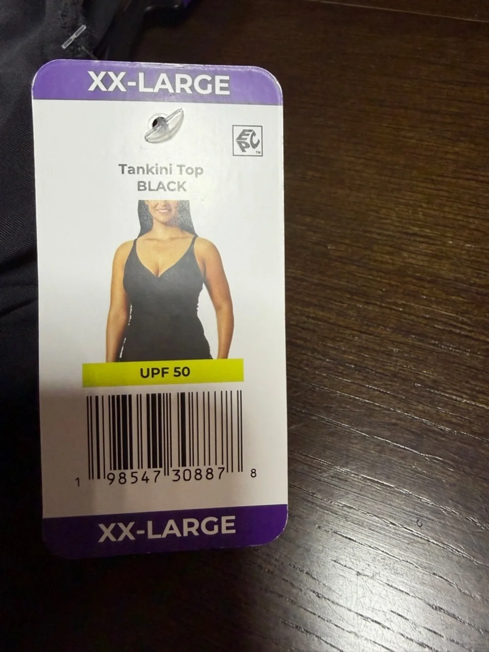 Anne Cole Black V-Neck Rouched Underwire Tankini Top XXL